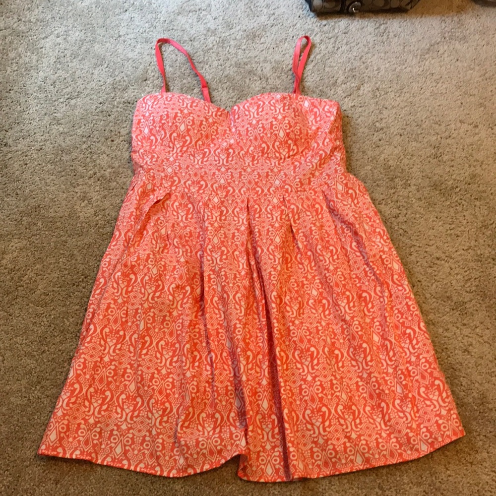 Coral & White Sundress